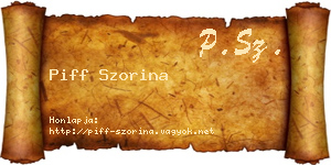 Piff Szorina névjegykártya